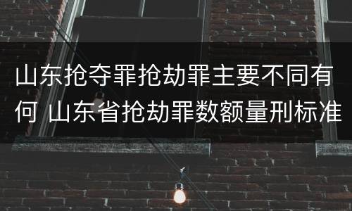 山东抢夺罪抢劫罪主要不同有何 山东省抢劫罪数额量刑标准