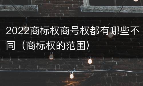 2022商标权商号权都有哪些不同（商标权的范围）