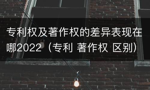 专利权及著作权的差异表现在哪2022（专利 著作权 区别）