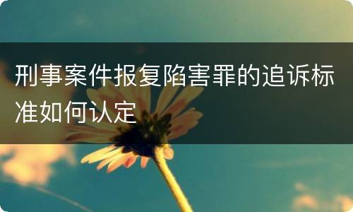 刑事案件报复陷害罪的追诉标准如何认定