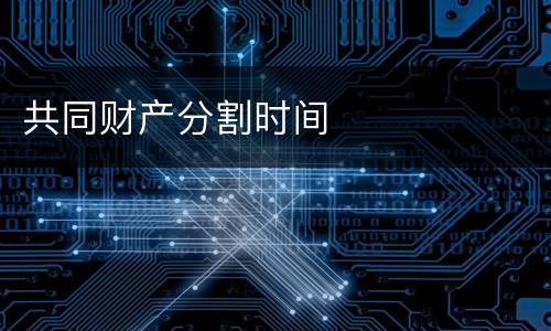 共同财产分割时间