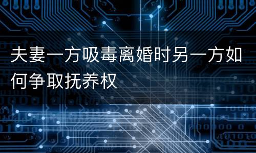 夫妻一方吸毒离婚时另一方如何争取抚养权