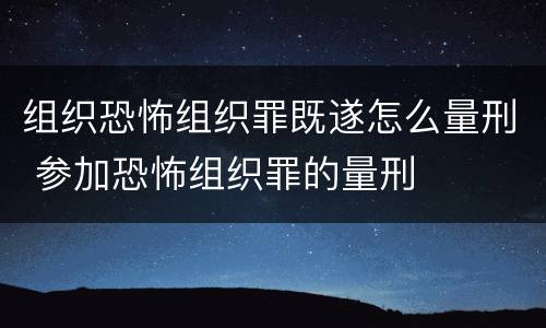 组织恐怖组织罪既遂怎么量刑 参加恐怖组织罪的量刑