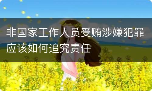 非国家工作人员受贿涉嫌犯罪应该如何追究责任
