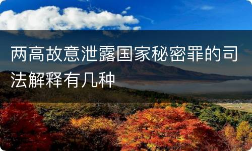 两高故意泄露国家秘密罪的司法解释有几种