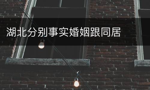 湖北分别事实婚姻跟同居