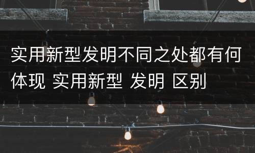 实用新型发明不同之处都有何体现 实用新型 发明 区别
