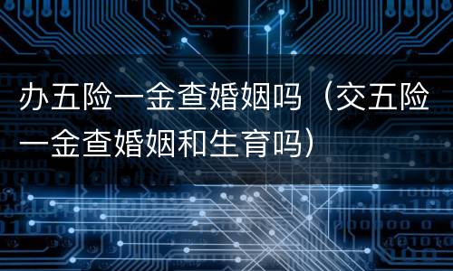 办五险一金查婚姻吗（交五险一金查婚姻和生育吗）