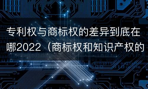 专利权与商标权的差异到底在哪2022（商标权和知识产权的区别）