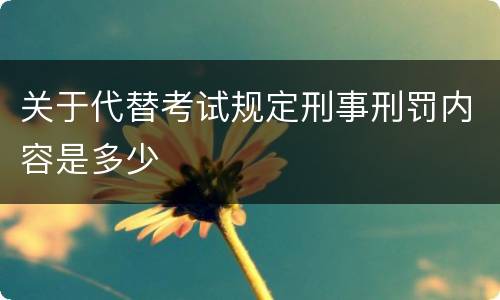 关于代替考试规定刑事刑罚内容是多少