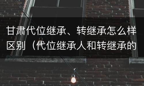 甘肃代位继承、转继承怎么样区别（代位继承人和转继承的区别）
