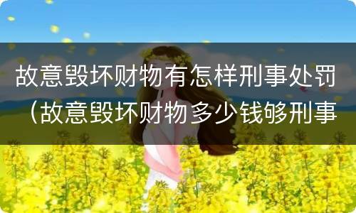 故意毁坏财物有怎样刑事处罚（故意毁坏财物多少钱够刑事）
