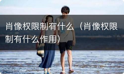 肖像权限制有什么（肖像权限制有什么作用）