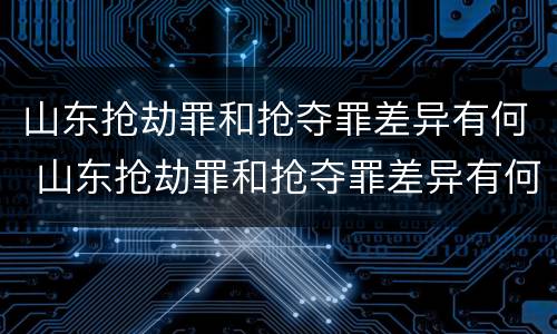 山东抢劫罪和抢夺罪差异有何 山东抢劫罪和抢夺罪差异有何不同