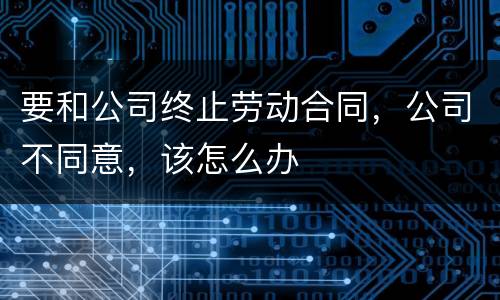 要和公司终止劳动合同，公司不同意，该怎么办