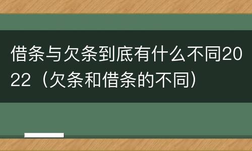借条与欠条到底有什么不同2022（欠条和借条的不同）