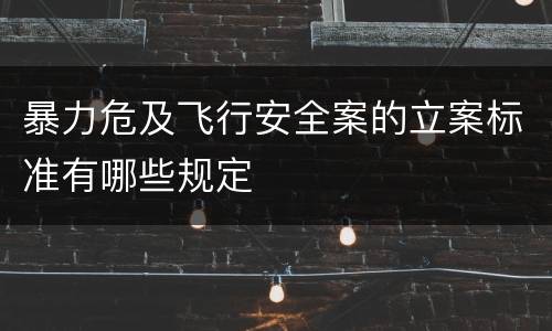 暴力危及飞行安全案的立案标准有哪些规定
