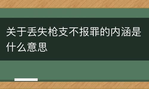关于丢失枪支不报罪的内涵是什么意思