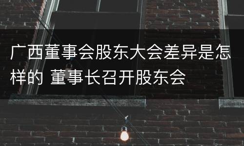广西董事会股东大会差异是怎样的 董事长召开股东会