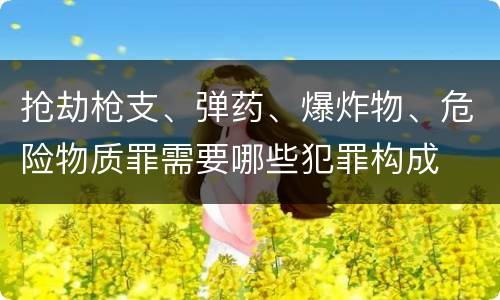 抢劫枪支、弹药、爆炸物、危险物质罪需要哪些犯罪构成