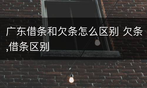 广东借条和欠条怎么区别 欠条,借条区别