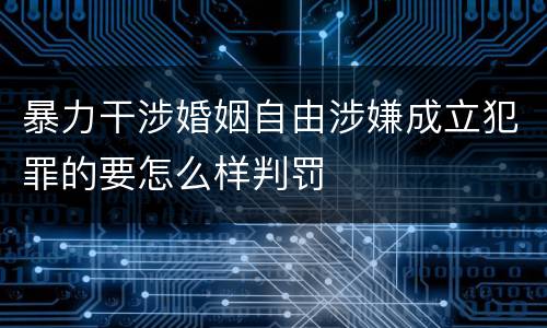 暴力干涉婚姻自由涉嫌成立犯罪的要怎么样判罚