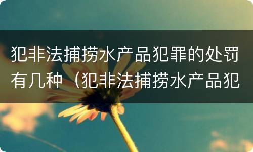 犯非法捕捞水产品犯罪的处罚有几种（犯非法捕捞水产品犯罪的处罚有几种类型）