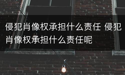 侵犯肖像权承担什么责任 侵犯肖像权承担什么责任呢