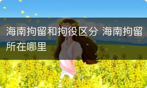 海南拘留和拘役区分 海南拘留所在哪里