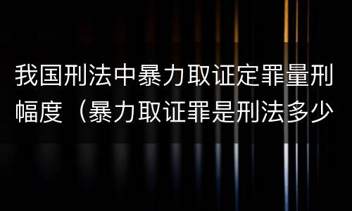 我国刑法中暴力取证定罪量刑幅度（暴力取证罪是刑法多少条）
