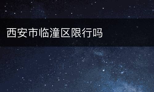 西安市临潼区限行吗