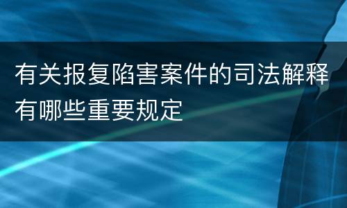 有关报复陷害案件的司法解释有哪些重要规定