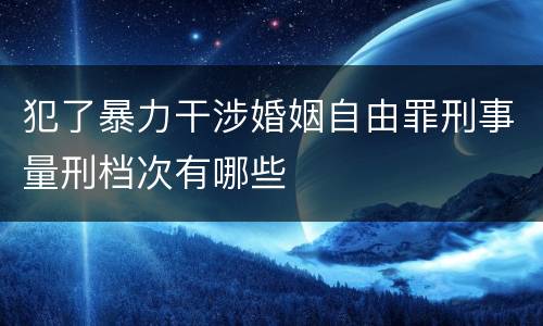 犯了暴力干涉婚姻自由罪刑事量刑档次有哪些