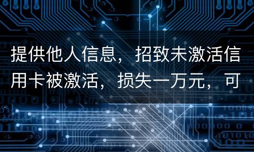 提供他人信息，招致未激活信用卡被激活，损失一万元，可否构成违法提供公民信息罪。