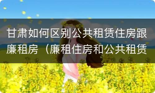 甘肃如何区别公共租赁住房跟廉租房（廉租住房和公共租赁住房的区别和联系）
