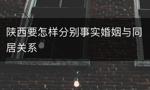 陕西要怎样分别事实婚姻与同居关系