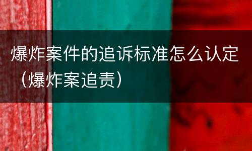 爆炸案件的追诉标准怎么认定（爆炸案追责）