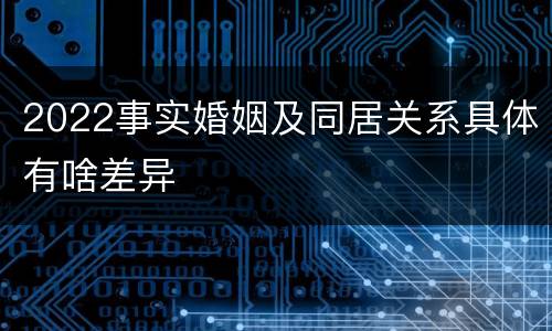 2022事实婚姻及同居关系具体有啥差异