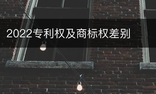 2022专利权及商标权差别