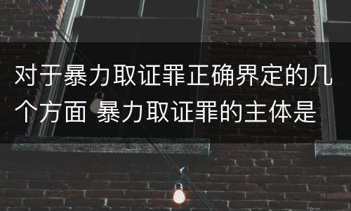 对于暴力取证罪正确界定的几个方面 暴力取证罪的主体是