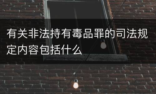 有关非法持有毒品罪的司法规定内容包括什么