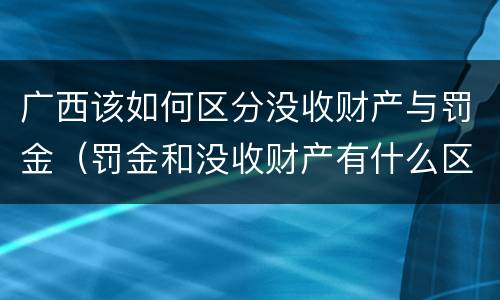 广西该如何区分没收财产与罚金（罚金和没收财产有什么区别）