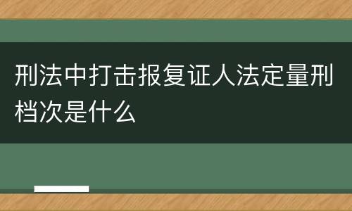 刑法中打击报复证人法定量刑档次是什么