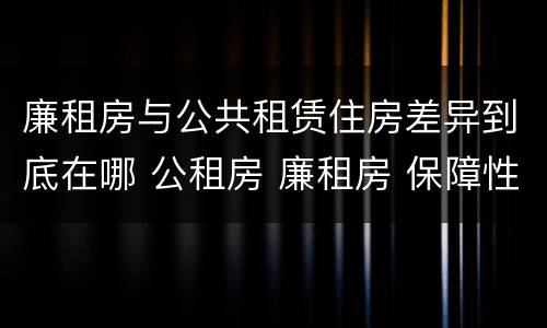 廉租房与公共租赁住房差异到底在哪 公租房 廉租房 保障性住房区别