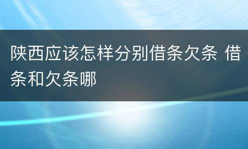 陕西应该怎样分别借条欠条 借条和欠条哪