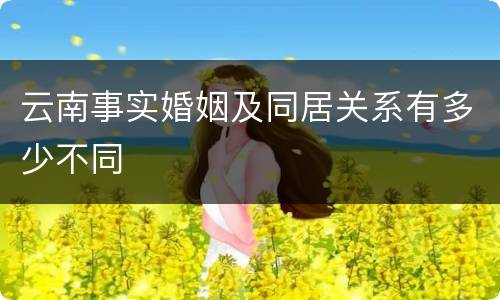云南事实婚姻及同居关系有多少不同