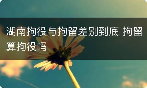 湖南拘役与拘留差别到底 拘留算拘役吗