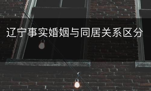 辽宁事实婚姻与同居关系区分
