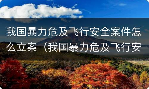 我国暴力危及飞行安全案件怎么立案（我国暴力危及飞行安全案件怎么立案起诉）