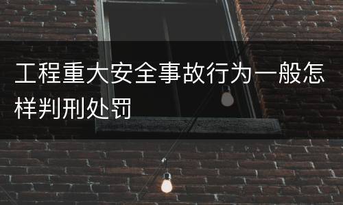 工程重大安全事故行为一般怎样判刑处罚
